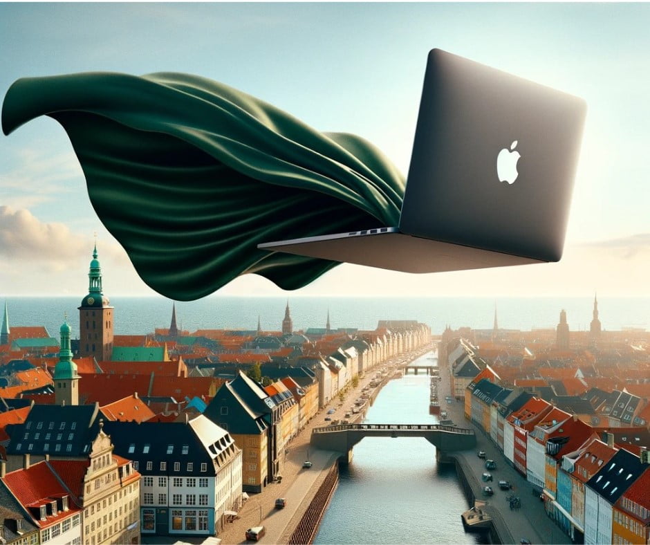 Green Heroe Superhelt flyver over byen